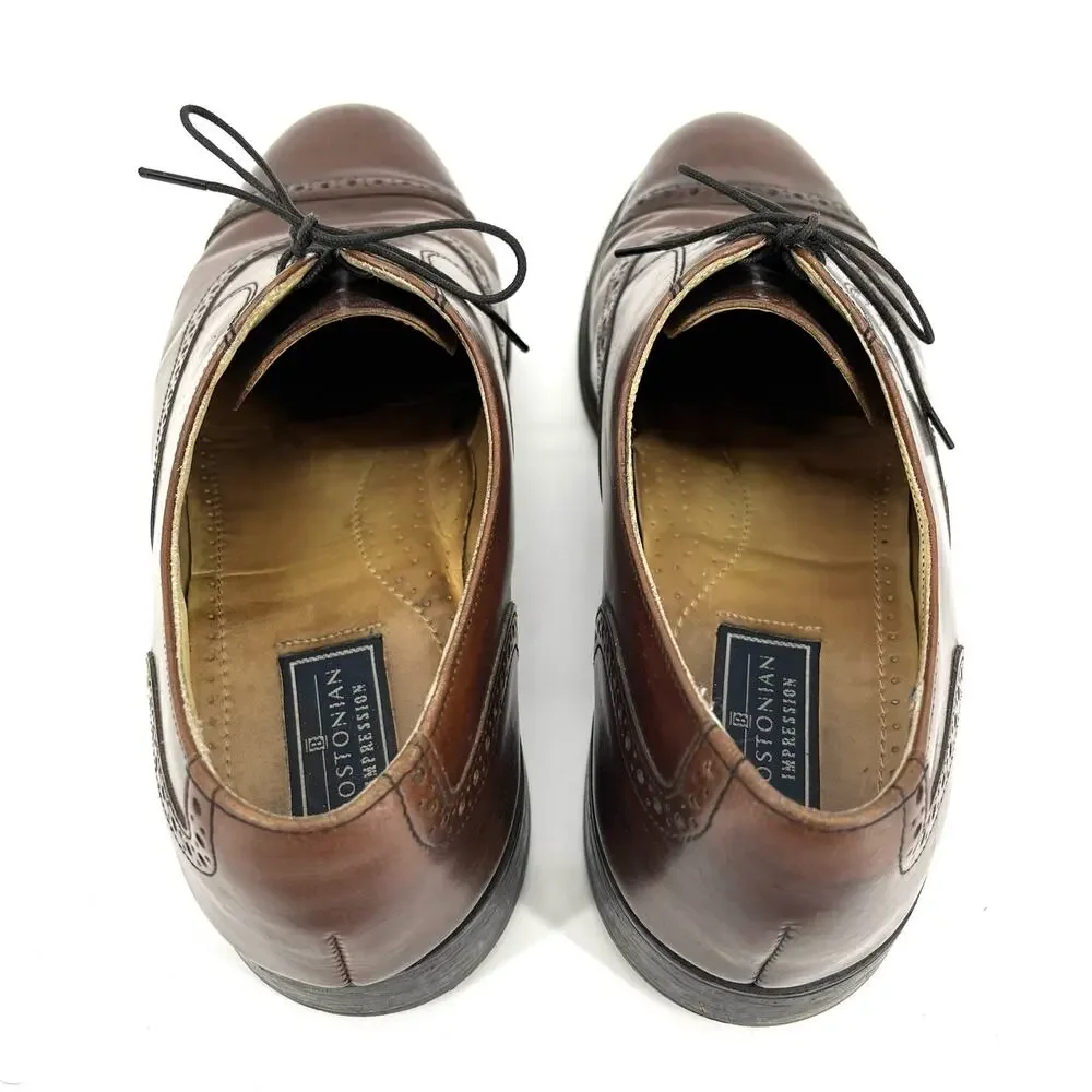 Bostonian Impression Mens Wingtip Brown‎ Leather Oxford shoes (22022) Size 9.5